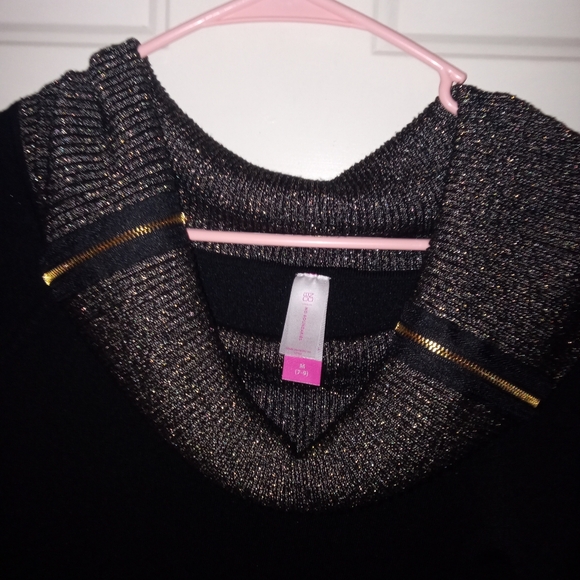 3/$10 Black Dress with Gold Trim & Gold Zippers No Boundaries Medium 7/9 - Picture 2 of 6